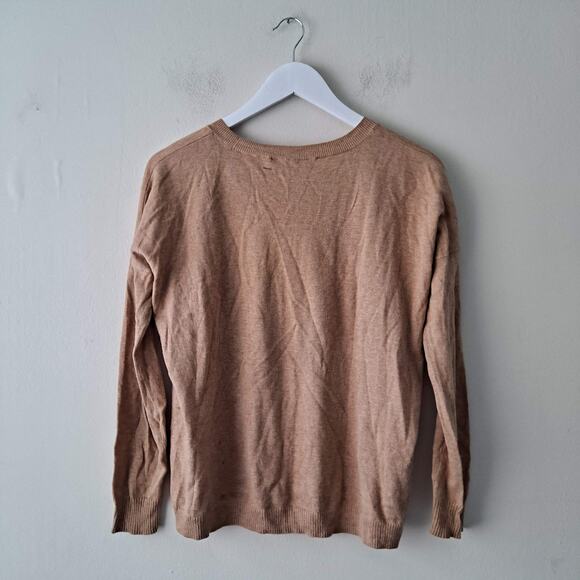Madewell Camel Color Zebra Graphics Lightweight Crewneck Pull On Sweater - Sz XS - Picture 9 of 11